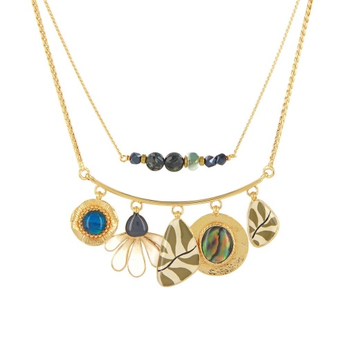 Колье TARATATA, Zen, раковина морского ушка, яшма Камбаба, TT-W25-07111-20M золотистый фото 2